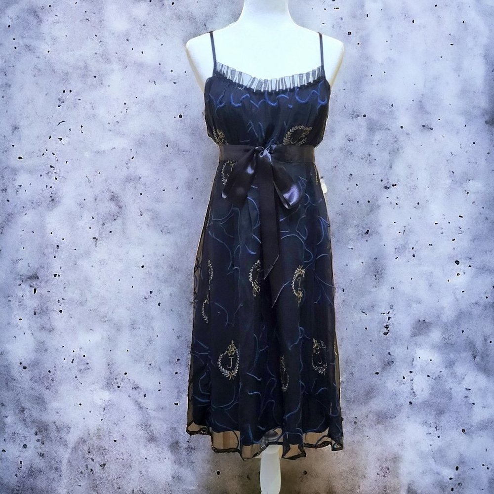 Jeff Gallama Cocktail Dress in Navy Blue and Black